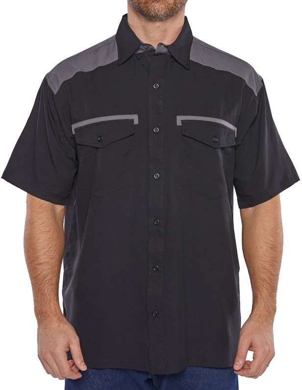 Color block fishing shirt 100% MICRO- POLYESTER